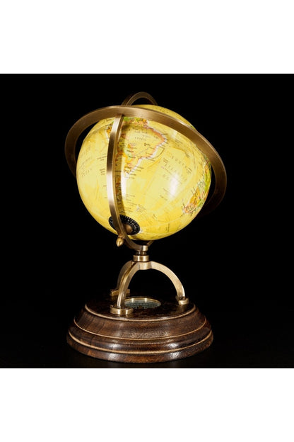 Özel Tasarım Pusulalı Pirinç Işleme Retro Dünya Küre