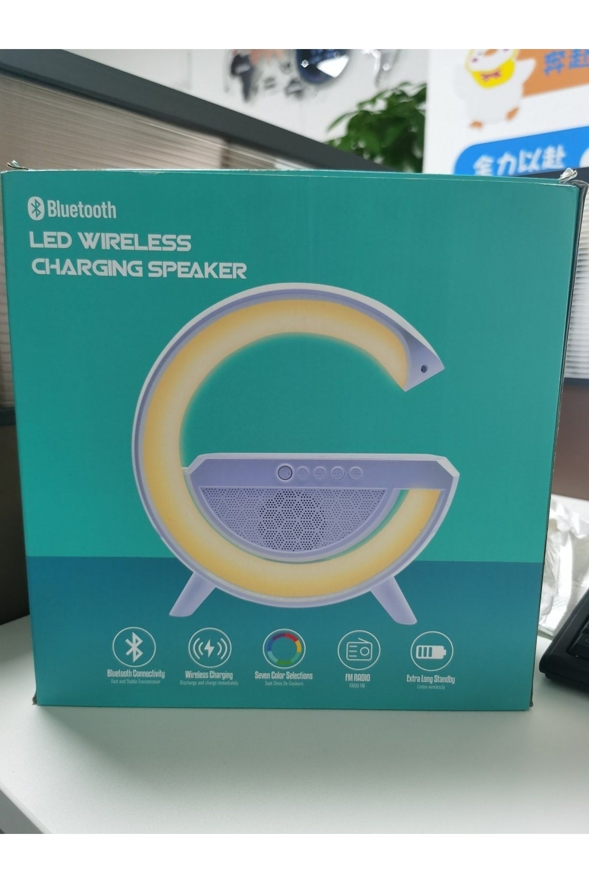 Bluetooth Ses Led Renkli Atmosfer Gece Lambası Çok Fonksiyonlu Kablosuz Mobil Şarj Cihazı