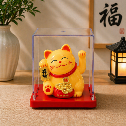 Şans Getiren Siyah Kedi Biblo Maneki Neko Dekoratif Obje Feng Shui Mini Figür