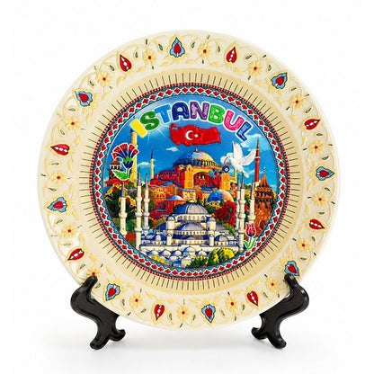 İstanbul Temalı Dekoratif Hediyelik Tabak – 18 Cm