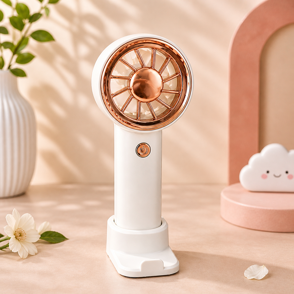 Premium Mini El Fanı USB Şarjlı Güçlü Sessiz Taşınabilir Masaüstü Fan Şık Tasarım