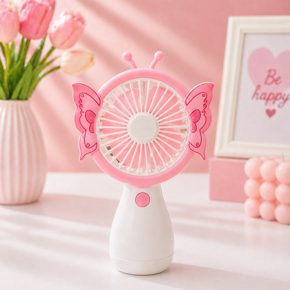 Kelebek Tasarımlı Mini Fan USB Şarjlı Taşınabilir Vantilatör Kawaii Masaüstü