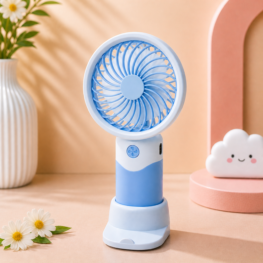 Sevimli Masaüstü Mini Fan USB Şarjlı Taşınabilir Sessiz Kawaii Tasarım El Fanı