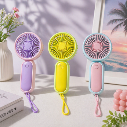 3 Kademeli Şarjlı Taşınabilir El Fanı Mini Vantilatör USB Masaüstü Sessiz Güçlü Soğutucu