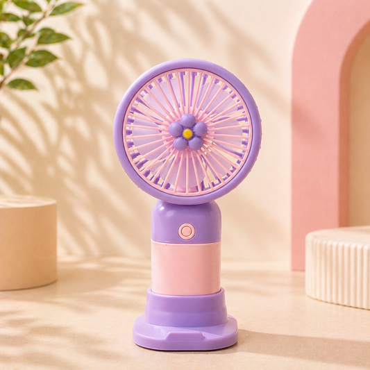 Sevimli Mini Masaüstü Fan USB Şarjlı Taşınabilir Sessiz El Fanı Pastel Renkli
