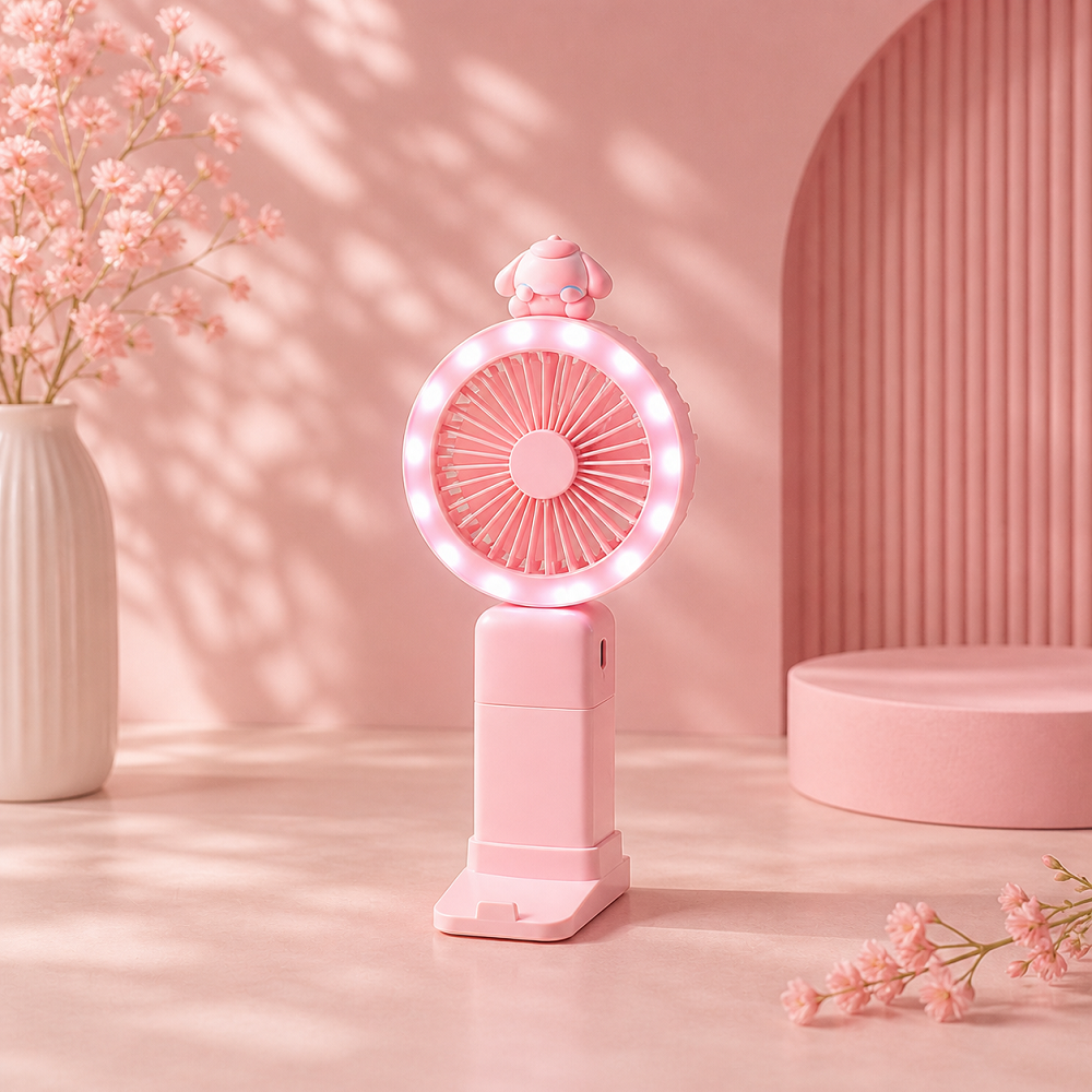LED Işıklı Mini Taşınabilir Vantilatör – Şarjlı Sessiz Fan | Masaüstü & El Tipi