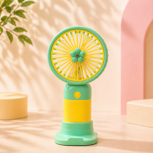 Sevimli Mini Masaüstü Fan USB Şarjlı Taşınabilir Sessiz El Fanı Pastel Renkli