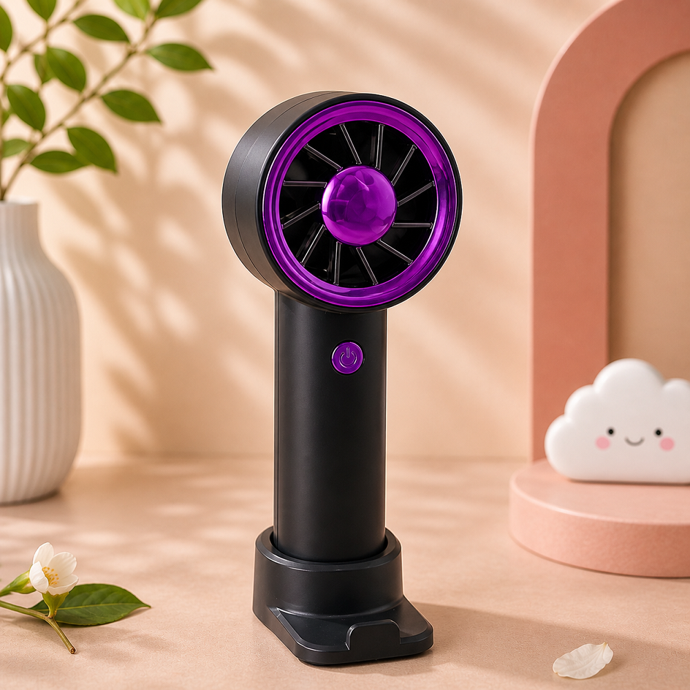 Premium Mini El Fanı USB Şarjlı Güçlü Sessiz Taşınabilir Masaüstü Fan Şık Tasarım