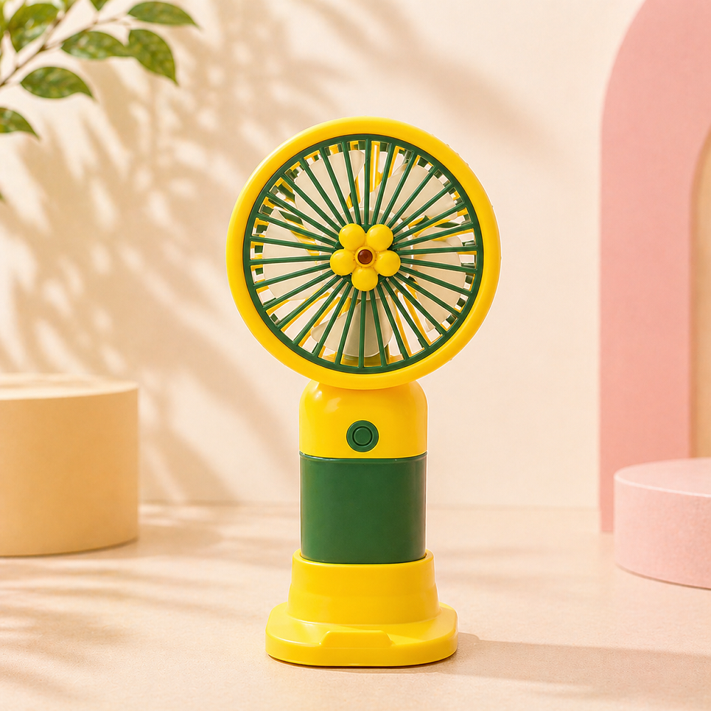 Sevimli Mini Masaüstü Fan USB Şarjlı Taşınabilir Sessiz El Fanı Pastel Renkli