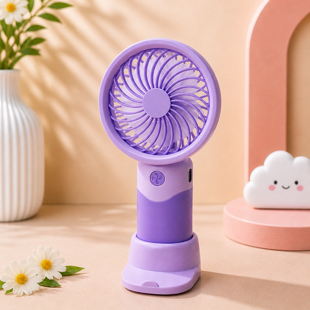 Sevimli Masaüstü Mini Fan USB Şarjlı Taşınabilir Sessiz Kawaii Tasarım El Fanı