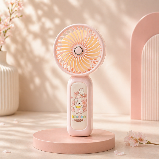 Sevimli Mini El Fanı USB Şarjlı Taşınabilir Sessiz Masaüstü Fan Kawaii Tasarım