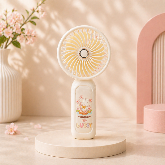 Sevimli Mini El Fanı USB Şarjlı Taşınabilir Sessiz Masaüstü Fan Kawaii Tasarım