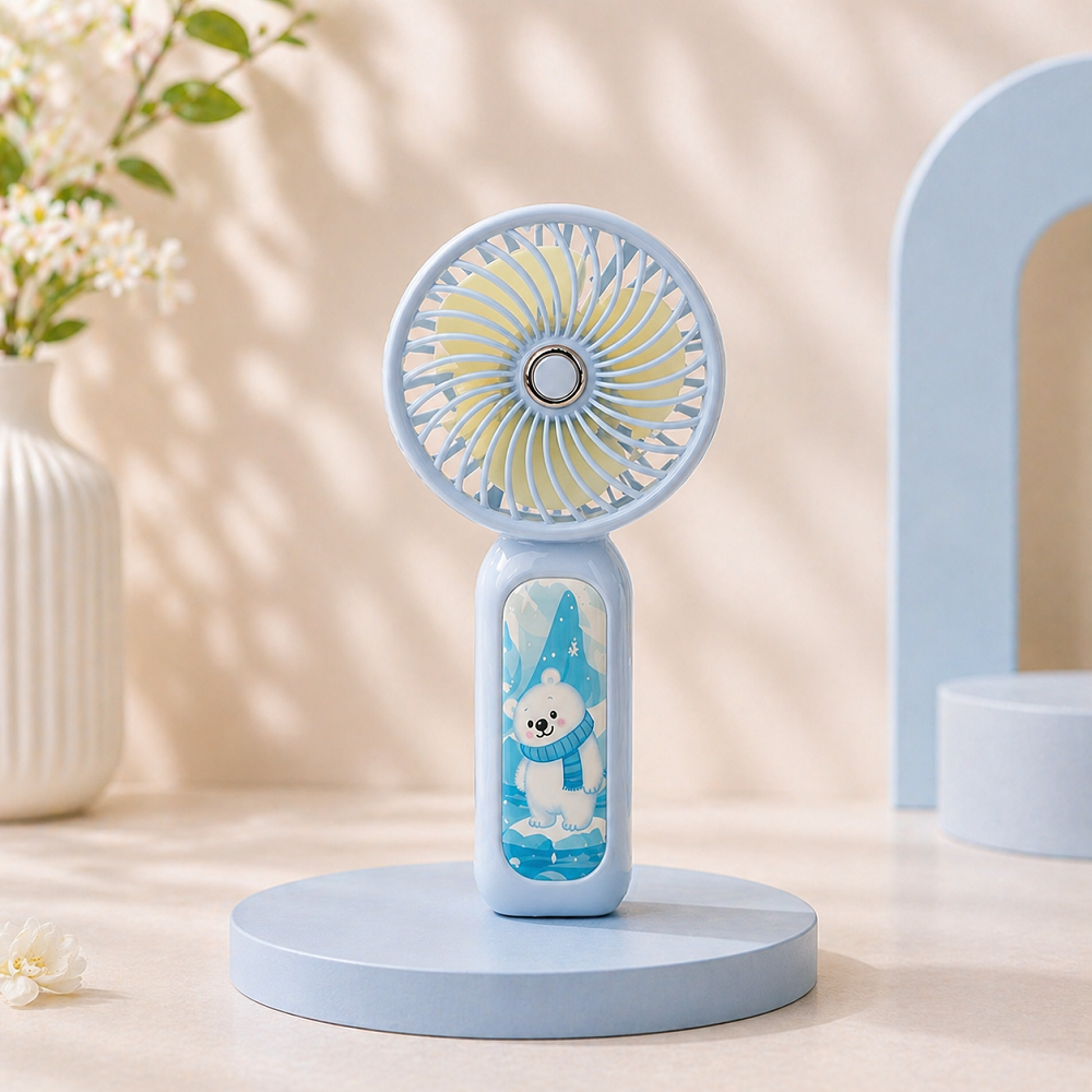 Sevimli Mini El Fanı USB Şarjlı Taşınabilir Sessiz Masaüstü Fan Kawaii Tasarım